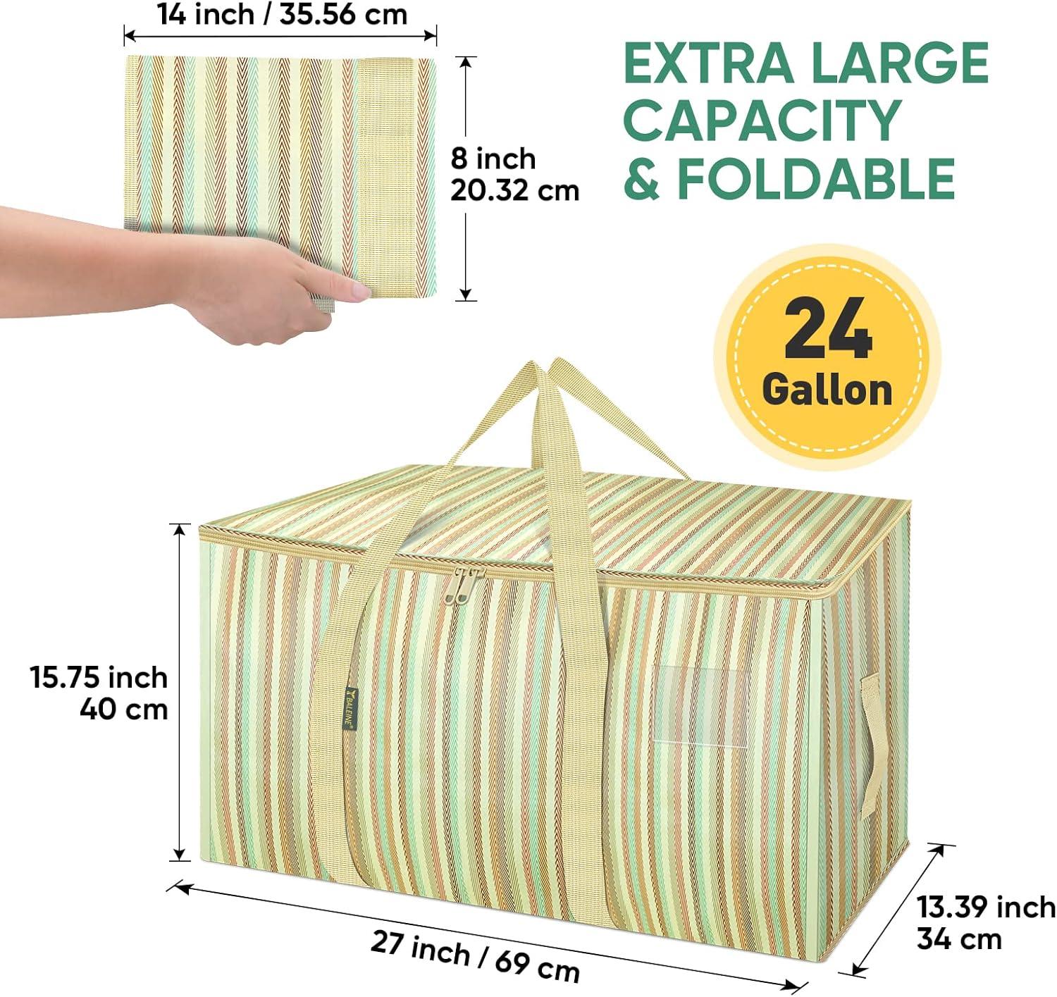 imageBALEINE 6Pack Oversized Moving Bags with Reinforced Handles HeavyDuty Storage Tote for Clothes Moving Supplies Clear 6PackColor Strip