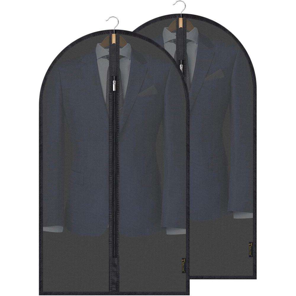 imageBALEINE 40 Translucent Garment Bags 12 Packs PEVA Dress Bag for Closet Clothes Dresses Suit Coats Storage White 12PKBlackTranslucent