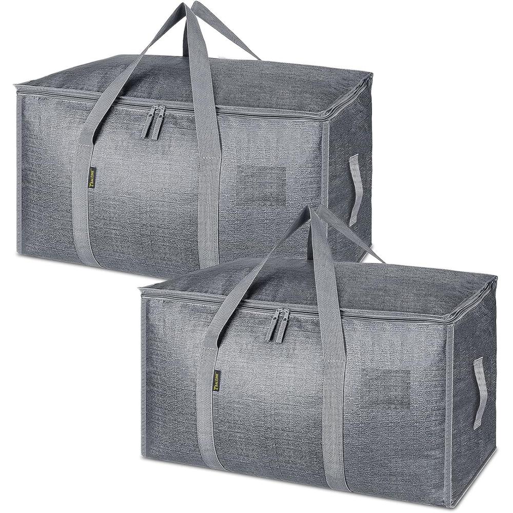 imageBALEINE 6Pack Oversized Moving Bags with Reinforced Handles HeavyDuty Storage Tote for Clothes Moving Supplies Clear 6PackGray