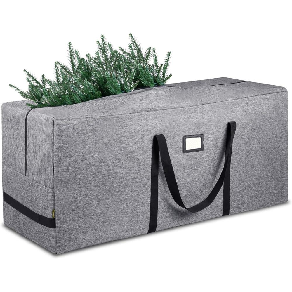 imageBALEINE 75 ft Christmas Tree Storage Bag Heavy Duty 900D Oxford Fabric with Reinforced Handles and Dual Zippers Wide Opening Extra Large Storage Container for Trees and Decorations BlackGrey