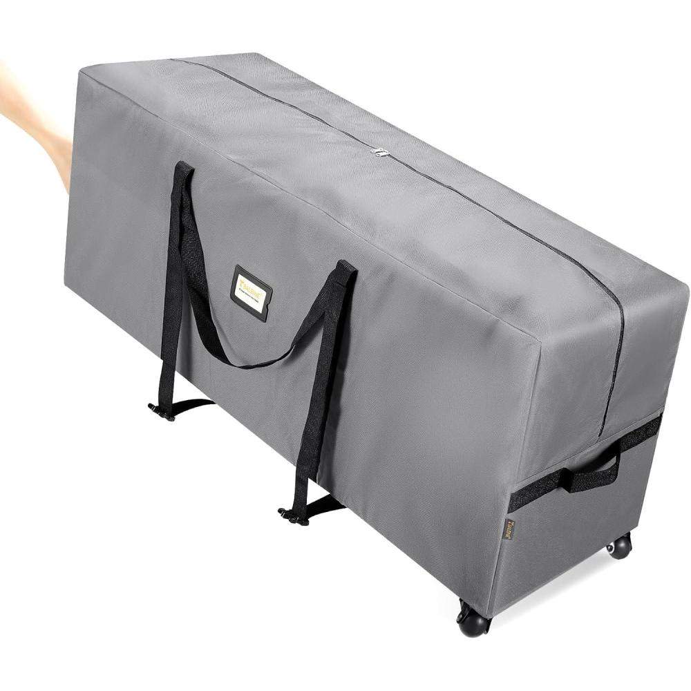 imageBALEINE 75 ft Rolling Christmas Tree Storage Bag 2 Swivel Wheels for Easy Moving Heavy Duty 600D Oxford Fabric Extra Large Artificial Christmas Tree Bag with Reinforced Carry Handles GreyGrey