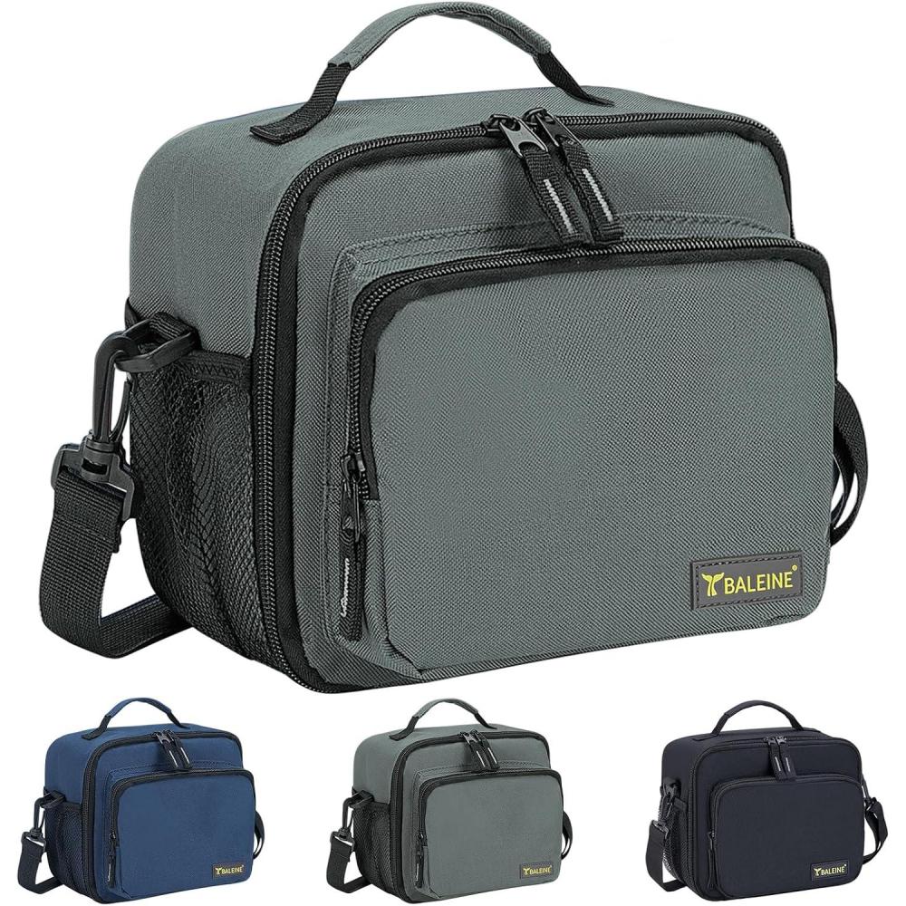 imageBALEINE Insulated Lunch Bag for Men Women 22 Can Leakproof Cooler Bag with Adjustable Shoulder Strap for Work Picnic Lunch Box for Women Men Large BlueGray