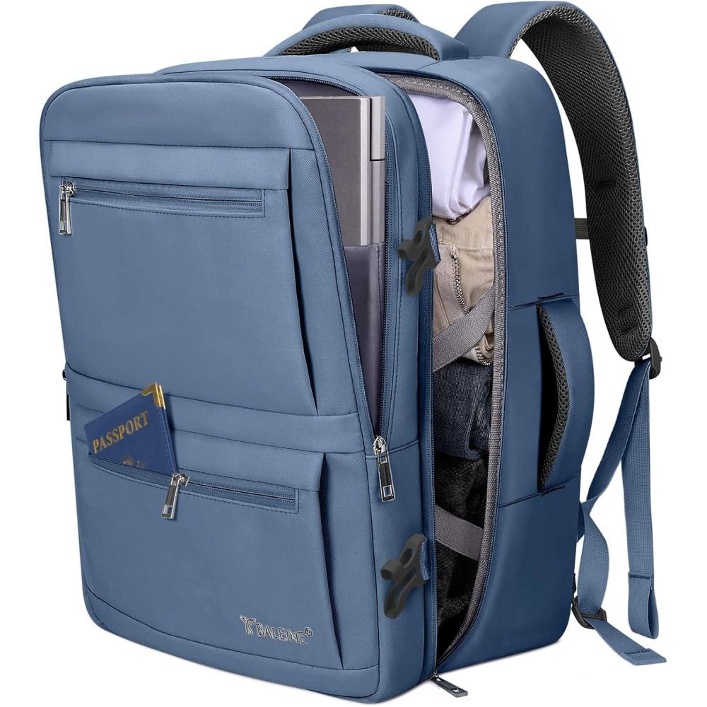 imageBALEINE Travel Backpack for Women Men Large Sturdy Carry On Laptop Backpack Gifts for Business Casual Weekender Hiking XL Dusty BlueDusty Blue