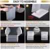 BALEINE 12 Pack Stackable Shoe Storage Boxes Fit Size 11, Thickened Clear Shoe Box Bins with Lids, Plastic Foldable Organizer Sneaker Storage Containers (X-Large, White)(White)