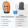 BALEINE 120L Laundry Bag Backpack, 900D Oxford Fabric Large Travel Laundry Bags with Shoulder Straps and 2 Mesh Pockets for College Dorm, Apartment, Laundromat (Gray, 120L)(Orange)