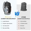 BALEINE 120L Laundry Bag Backpack, 900D Oxford Fabric Large Travel Laundry Bags with Shoulder Straps and 2 Mesh Pockets for College Dorm, Apartment, Laundromat (Gray, 120L)(Black)