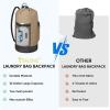 BALEINE 120L Laundry Bag Backpack, 900D Oxford Fabric Large Travel Laundry Bags with Shoulder Straps and 2 Mesh Pockets for College Dorm, Apartment, Laundromat (Gray, 120L)(Khaki)