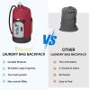 BALEINE 120L Laundry Bag Backpack, 900D Oxford Fabric Large Travel Laundry Bags with Shoulder Straps and 2 Mesh Pockets for College Dorm, Apartment, Laundromat (Gray, 120L)(Red)
