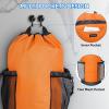 BALEINE 120L Laundry Bag Backpack, 900D Oxford Fabric Large Travel Laundry Bags with Shoulder Straps and 2 Mesh Pockets for College Dorm, Apartment, Laundromat (Gray, 120L)(Orange)