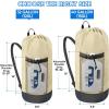 BALEINE 120L Laundry Bag Backpack, 900D Oxford Fabric Large Travel Laundry Bags with Shoulder Straps and 2 Mesh Pockets for College Dorm, Apartment, Laundromat (Gray, 120L)(Beige)