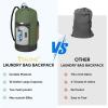 BALEINE 120L Laundry Bag Backpack, 900D Oxford Fabric Large Travel Laundry Bags with Shoulder Straps and 2 Mesh Pockets for College Dorm, Apartment, Laundromat (Gray, 120L)(Green)