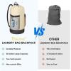 BALEINE 120L Laundry Bag Backpack, 900D Oxford Fabric Large Travel Laundry Bags with Shoulder Straps and 2 Mesh Pockets for College Dorm, Apartment, Laundromat (Gray, 120L)(Beige)