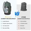 BALEINE 120L Laundry Bag Backpack, 900D Oxford Fabric Large Travel Laundry Bags with Shoulder Straps and 2 Mesh Pockets for College Dorm, Apartment, Laundromat (Gray, 120L)(Dark Grey)