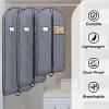 BALEINE 1PK Heavy Duty Garment Bag with Shoe Storage Travel Bag for Dresses, Suit, Coats Travel Essential (60″, Black)(Grey)
