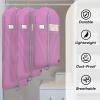 BALEINE 1PK Heavy Duty Garment Bag with Shoe Storage Travel Bag for Dresses, Suit, Coats Travel Essential (60″, Black)(Pink)