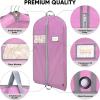 BALEINE 1PK Heavy Duty Garment Bag with Shoe Storage Travel Bag for Dresses, Suit, Coats Travel Essential (60″, Black)(Pink)