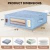 BALEINE 2 Pack Bed Sheet Organizers and Storage with Window, Foldable Bed Sheet Organizer for King Queen Size, Linen Closet Organizer, Sheet Storage Organizer for Blankets, Towels, Covers (Grey)(Blue)