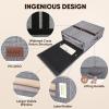 BALEINE 2 Pack Bed Sheet Organizers and Storage with Window, Foldable Bed Sheet Organizer for King Queen Size, Linen Closet Organizer, Sheet Storage Organizer for Blankets, Towels, Covers (Grey)(Black)