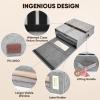 BALEINE 2 Pack Bed Sheet Organizers and Storage with Window, Foldable Bed Sheet Organizer for King Queen Size, Linen Closet Organizer, Sheet Storage Organizer for Blankets, Towels, Covers (Grey)(Grey)
