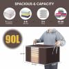 BALEINE 2 Pack Clothes Storage Bags, 24 Gallon Storage Containers with Reinforced Handle, Sturdy Zipper, Closet Organizer for Blanket, Comforter, Pillow, Bedding (Grey, 2 Pack)(Beige)