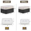 BALEINE 2 Pack Fabric Storage Bins for Shelves, Linen Storage Baskets for Organizing, Decorative Closet Bins for Clothes, Home (Grey, 15″x11″x9.5″)(Black)