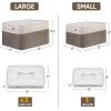 BALEINE 2 Pack Fabric Storage Bins for Shelves, Linen Storage Baskets for Organizing, Decorative Closet Bins for Clothes, Home (Grey, 15″x11″x9.5″)(Brown)
