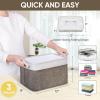 BALEINE 2 Pack Fabric Storage Bins for Shelves, Linen Storage Baskets for Organizing, Decorative Closet Bins for Clothes, Home (Grey, 15″x11″x9.5″)(Brown)
