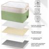 BALEINE 2 Pack Fabric Storage Bins for Shelves, Linen Storage Baskets for Organizing, Decorative Closet Bins for Clothes, Home (Grey, 15″x11″x9.5″)(Green)
