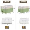 BALEINE 2 Pack Fabric Storage Bins for Shelves, Linen Storage Baskets for Organizing, Decorative Closet Bins for Clothes, Home (Grey, 15″x11″x9.5″)(Green)