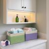 BALEINE 2 Pack Fabric Storage Bins for Shelves, Linen Storage Baskets for Organizing, Decorative Closet Bins for Clothes, Home (Grey, 15″x11″x9.5″)(Grey)
