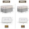 BALEINE 2 Pack Fabric Storage Bins for Shelves, Linen Storage Baskets for Organizing, Decorative Closet Bins for Clothes, Home (Grey, 15″x11″x9.5″)(Grey)