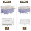 BALEINE 2 Pack Fabric Storage Bins for Shelves, Linen Storage Baskets for Organizing, Decorative Closet Bins for Clothes, Home (Grey, 15″x11″x9.5″)(Lavender)