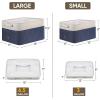 BALEINE 2 Pack Fabric Storage Bins for Shelves, Linen Storage Baskets for Organizing, Decorative Closet Bins for Clothes, Home (Grey, 15″x11″x9.5″)(Navy Blue)