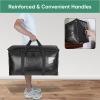 BALEINE 6-Pack Oversized Moving Bags with Reinforced Handles, Heavy-Duty Storage Tote for Clothes, Moving Supplies (Clear, 6-Pack)(Black)
