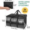 BALEINE 6-Pack Oversized Moving Bags with Reinforced Handles, Heavy-Duty Storage Tote for Clothes, Moving Supplies (Clear, 6-Pack)(Black)