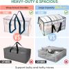 BALEINE 6-Pack Oversized Moving Bags with Reinforced Handles, Heavy-Duty Storage Tote for Clothes, Moving Supplies (Clear, 6-Pack)(Clear)