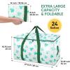 BALEINE 6-Pack Oversized Moving Bags with Reinforced Handles, Heavy-Duty Storage Tote for Clothes, Moving Supplies (Clear, 6-Pack)(Clover)
