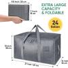 BALEINE 6-Pack Oversized Moving Bags with Reinforced Handles, Heavy-Duty Storage Tote for Clothes, Moving Supplies (Clear, 6-Pack)(Gray)