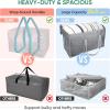 BALEINE 6-Pack Oversized Moving Bags with Reinforced Handles, Heavy-Duty Storage Tote for Clothes, Moving Supplies (Clear, 6-Pack)(Gray)