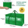 BALEINE 6-Pack Oversized Moving Bags with Reinforced Handles, Heavy-Duty Storage Tote for Clothes, Moving Supplies (Clear, 6-Pack)(Light Green)