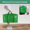 BALEINE 6-Pack Oversized Moving Bags with Reinforced Handles, Heavy-Duty Storage Tote for Clothes, Moving Supplies (Clear, 6-Pack)(Light Green)