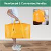BALEINE 6-Pack Oversized Moving Bags with Reinforced Handles, Heavy-Duty Storage Tote for Clothes, Moving Supplies (Clear, 6-Pack)(Light Yellow)