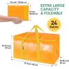 BALEINE 6-Pack Oversized Moving Bags with Reinforced Handles, Heavy-Duty Storage Tote for Clothes, Moving Supplies (Clear, 6-Pack)(Light Yellow)