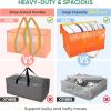 BALEINE 6-Pack Oversized Moving Bags with Reinforced Handles, Heavy-Duty Storage Tote for Clothes, Moving Supplies (Clear, 6-Pack)(Orange)
