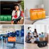 BALEINE 6-Pack Oversized Moving Bags with Reinforced Handles, Heavy-Duty Storage Tote for Clothes, Moving Supplies (Clear, 6-Pack)(Orange)