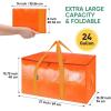 BALEINE 6-Pack Oversized Moving Bags with Reinforced Handles, Heavy-Duty Storage Tote for Clothes, Moving Supplies (Clear, 6-Pack)(Orange)