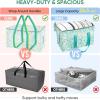 BALEINE 6-Pack Oversized Moving Bags with Reinforced Handles, Heavy-Duty Storage Tote for Clothes, Moving Supplies (Clear, 6-Pack)(Spring Stroll)