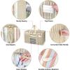 BALEINE 6-Pack Oversized Moving Bags with Reinforced Handles, Heavy-Duty Storage Tote for Clothes, Moving Supplies (Color Stripe with Window, 6-Pack)(Color Stripe)