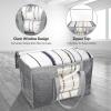 BALEINE 6-Pack Oversized Moving Bags with Reinforced Handles, Heavy-Duty Storage Tote for Clothes, Moving Supplies (Color Stripe with Window, 6-Pack)(Gray w/ Window)