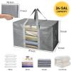 BALEINE 6-Pack Oversized Moving Bags with Reinforced Handles, Heavy-Duty Storage Tote for Clothes, Moving Supplies (Color Stripe with Window, 6-Pack)(Gray w/ Window)